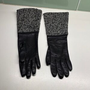 Ladies Leather Dress Gloves with Herringbone Cuff